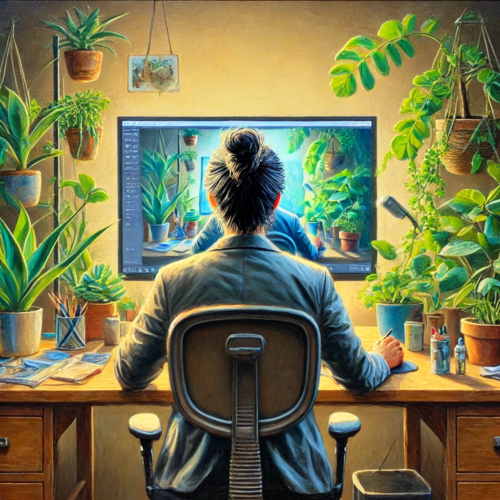 Entwickler sitzt vorm PC